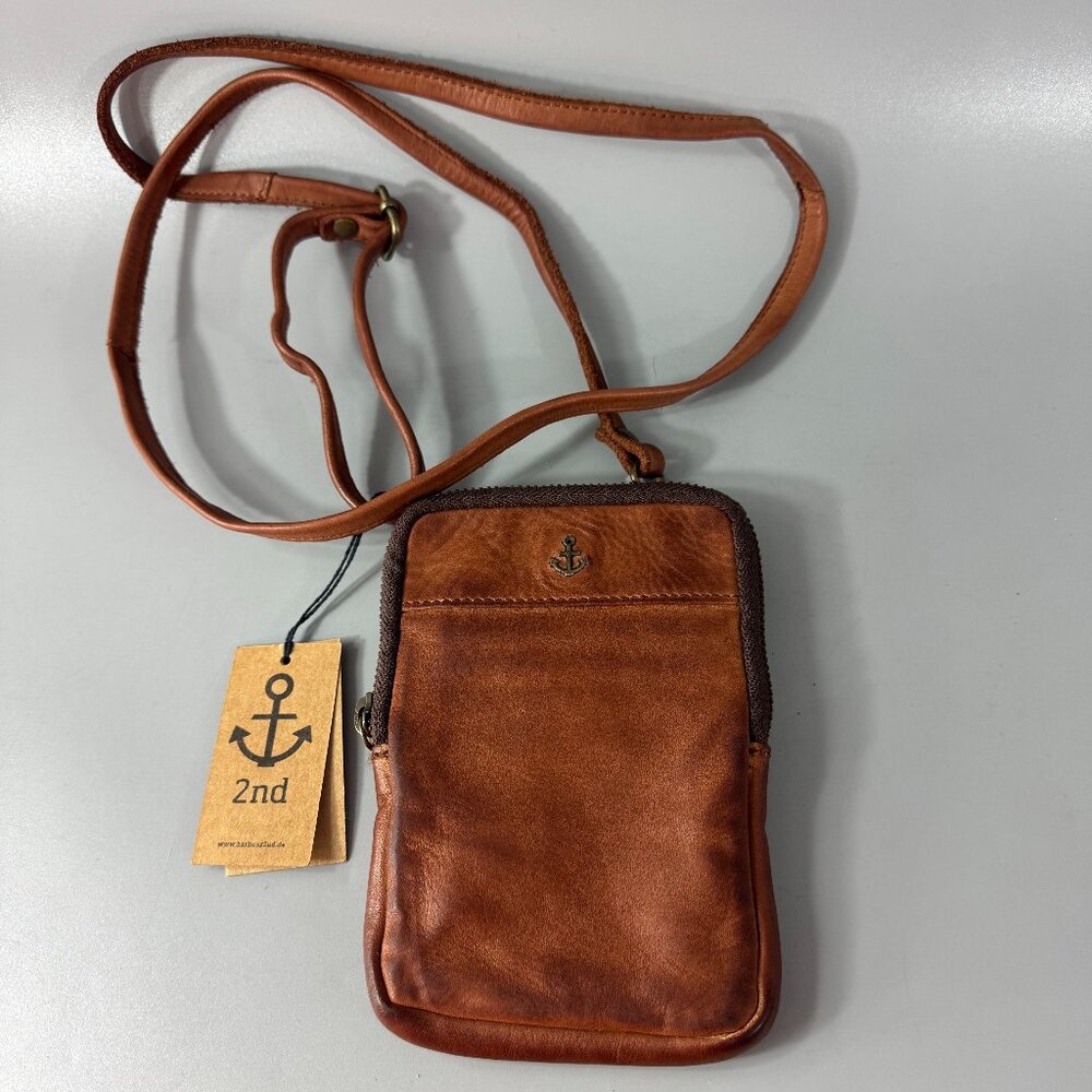 Harbour 2nd Frame North South Studded Leather Tote Cognac